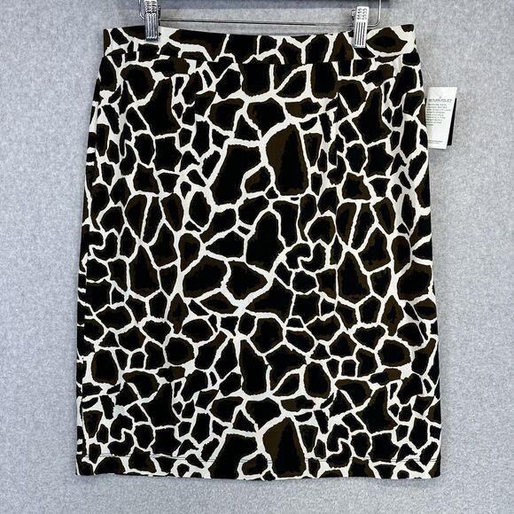 Kasper Womens Skirt Size Large Giraffe Animal Print Straight Pull On New Tags - Picture 1 of 10